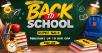 Verde Back to School Sale auf Facebook geteiltes Bild Template