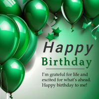 Green Birthday Celebration Instagram-opslag Template