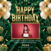 Green Joyful Birthday Celebration Instagram Post template