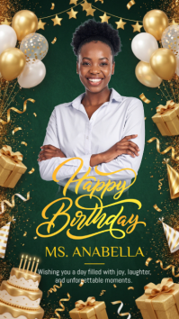 Green Joyful Birthday Celebration Instagram Story Indaba yaku-Instagram template