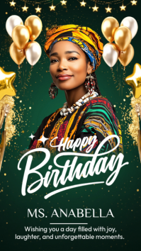 Green Joyful Birthday Celebration Instagram Story template