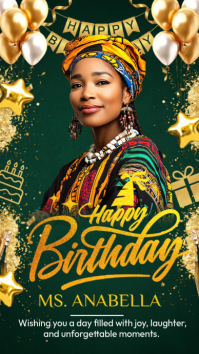 Green Joyful Birthday Celebration Instagram Story template