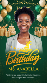 Green Joyful Birthday Celebration Instagram Story Indaba yaku-Instagram template