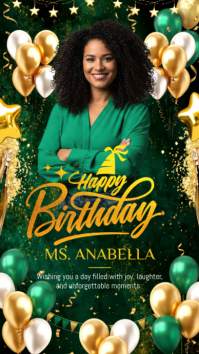 Green Joyful Birthday Celebration Instagram Story Indaba yaku-Instagram template