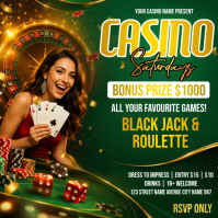Green Casino Night Iphosti le-Instagram Template