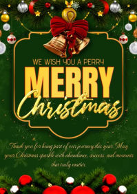 Green Joyful Christmas A2 template