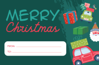 Green joyful christmas label Etiket template