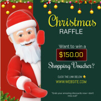 สีเขียว Christmas Raffle Instagram Post Template