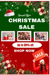 Green Joyful Christmas Sale Tumblr Graphic template