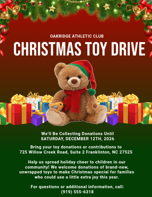 Green Joyful Christmas Toy Drive Flyer Template | PosterMyWall