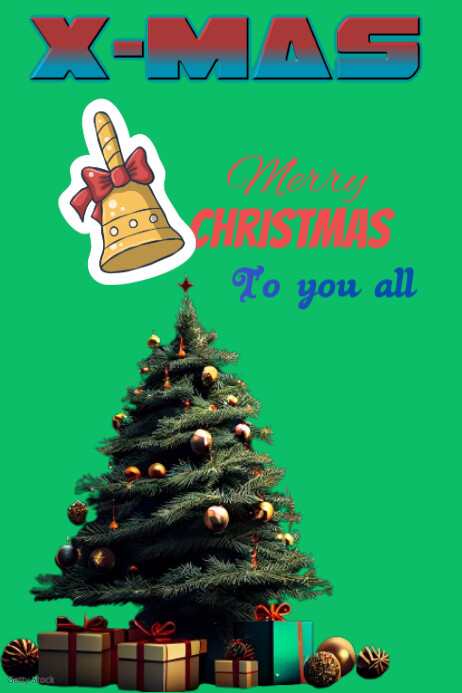 Plantilla de Green Joyful Christmas Tree Poster | PosterMyWall