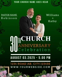 Green Joyful Church Anniversary Celebration  Instagram Portrait template