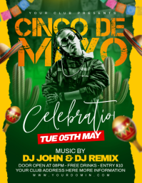 Green Joyful Cinco de Mayo Celebration Flyer template