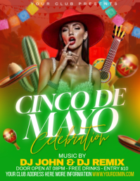Green Joyful Cinco de Mayo Celebration Flyer Volante (Carta US) template