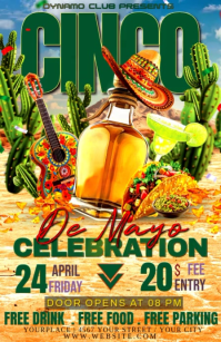 Green Joyful Cinco de Mayo Celebration Half Page Wide Video template