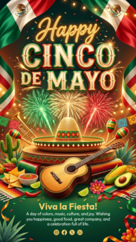 Green Joyful Cinco de Mayo Celebration Instagram Story template