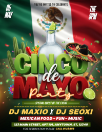 Green Joyful Cinco de Mayo Party Flyer Folder (US Letter) template