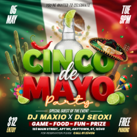 Green Joyful Cinco de Mayo Party Instagram Post Instagram-bericht template