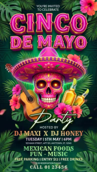 Green Joyful Cinco de Mayo Party Instagram Story Video template