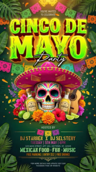 Green Joyful Cinco de Mayo Party Instagram Story Video template