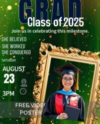 Green Joyful Class  Of 2025 Instagram Portrait template