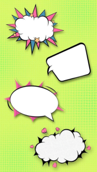Green Comic Speech Bubbles Historia de Instagram Template