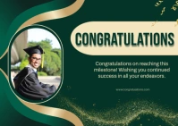 Green Joyful Congratulations  Postcard template