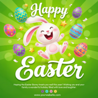 Green Joyful Easter Celebration Square template