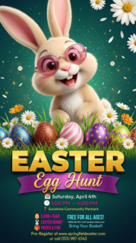 Green Joyful Easter Egg Hunt Instagram Story template