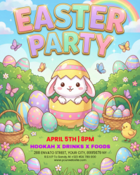 Green Joyful Easter Party Instagram Portrait template