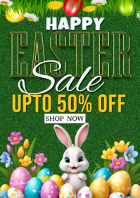 Green Joyful Easter Sale A3 Video template