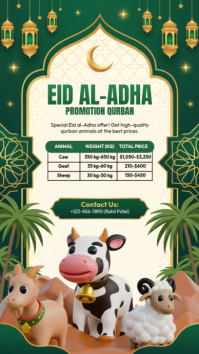 Green Joyful Eid al-Adha Promotion Instagram Story template