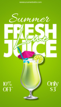 Green Joyful Fresh Juice Promotion Business Card template