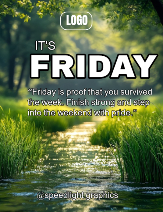 Green joyful friday motivation flyer Template | PosterMyWall
