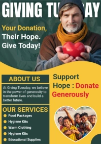 Green Joyful Giving Tuesday Donation A4 template