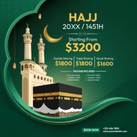 Green Joyful Hajj Umra Instagram Post template