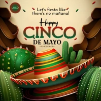 Green Joyful Happy Cinco De Mayo Square (1:1) template