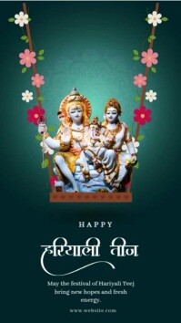 Green Joyful Hariyali Teej  Tiktok Video template
