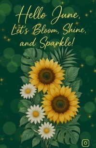 Green Joyful Hello June: Bloom, Shine & Sparkle – A Magical Summer Template! Tabloid