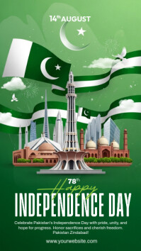 Green Joyful Independence Day Pakistan Instagram Story template