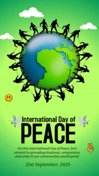 Green Joyful International Day Of Peace Instagram Story template