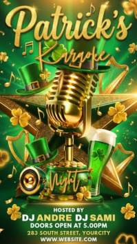 Green Joyful Karaoke Night Instagram Story template