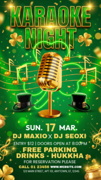 Green Joyful Karaoke Night Instagram Story template