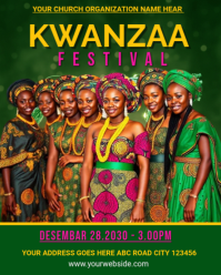 Green Joyful Kwanzaa Festival  Instagram Portrait template