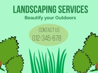 Green Joyful Landscaping Services Yard Sign template