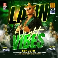 Green Joyful Latin Vibes Night Party Video Fl Kwadrat (1:1) template