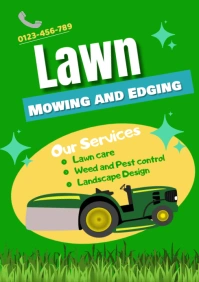 Green Joyful Lawn Care A1 Template A1