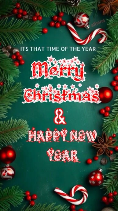 Modèle Green Joyful Merry Christmas And Happy New Year Instagram Story ...