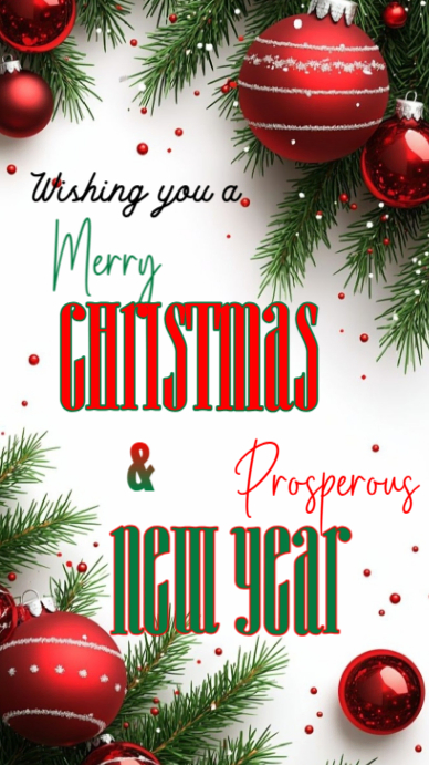 Green Joyful Merry Christmas And Happy New Year Greeting Card Instagram ...