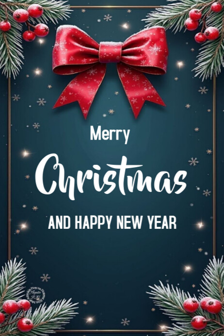 Green Joyful Merry Christmas And New Year Templates Online Greeting ...